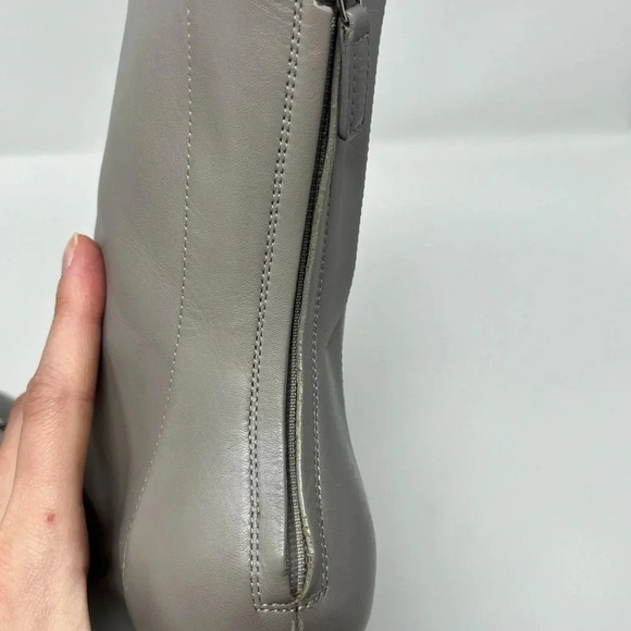 Gucci Leather Twiggy Horse-bit mid calf Boot high heel storm Grey size 37.5 - Picture 12 of 12